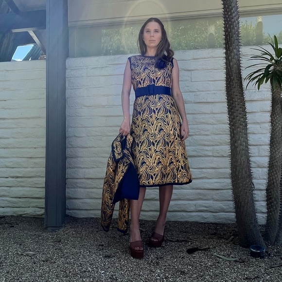 VINTAGE 1960s Malcolm Starr 3-piece Dress, Jacket + Belt - Size M/L - Picture 13 of 13